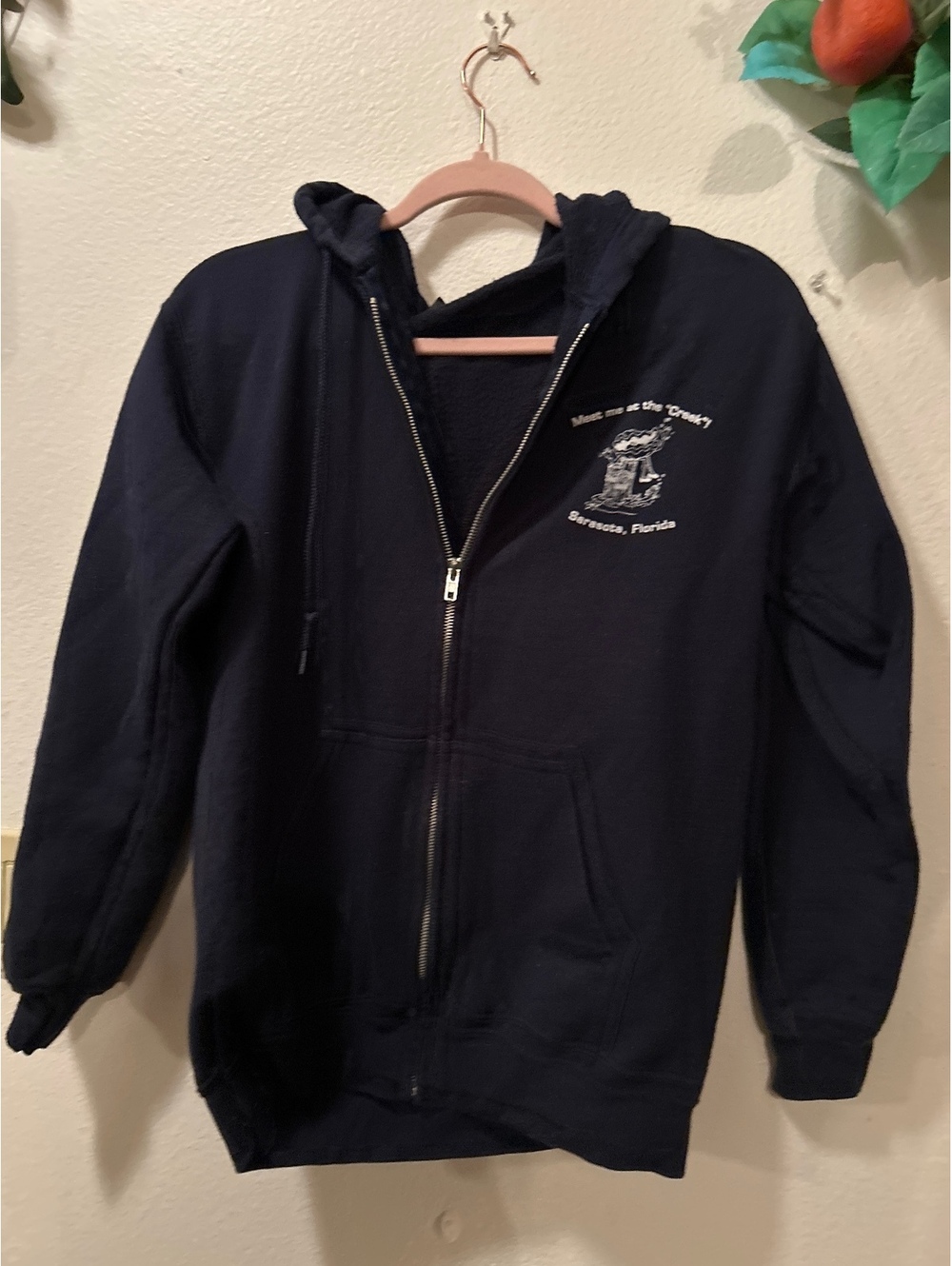 Phillippi Creek Village Oyster Bar Navy Blue Full-Zip Hoodie Sweatshirt